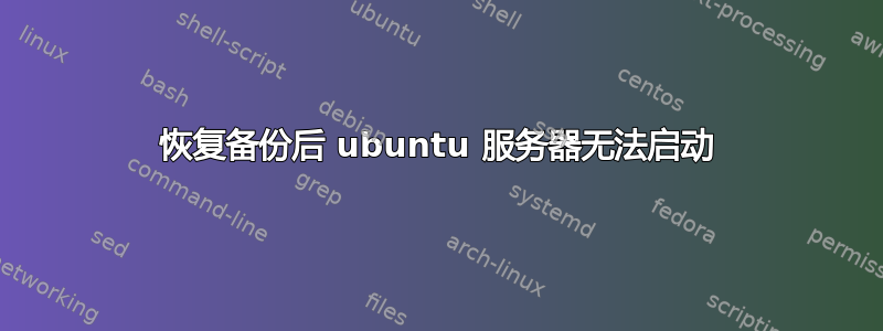 恢复备份后 ubuntu 服务器无法启动