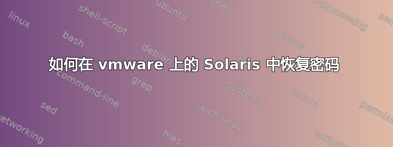 如何在 vmware 上的 Solaris 中恢复密码