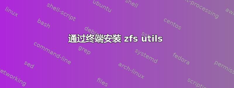 通过终端安装 zfs utils