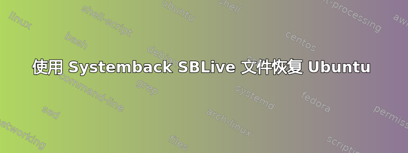 使用 Systemback SBLive 文件恢复 Ubuntu