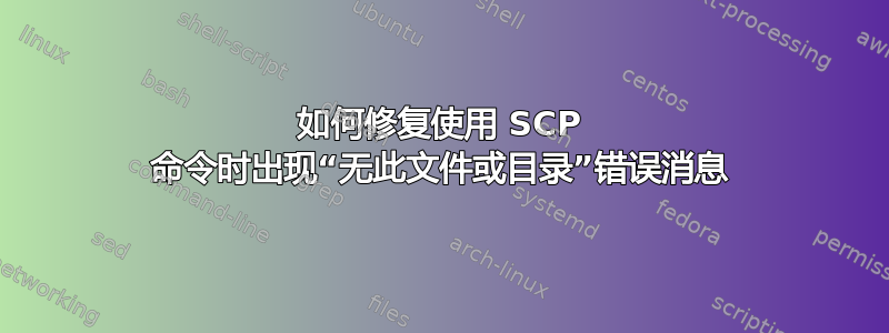 如何修复使用 SCP 命令时出现“无此文件或目录”错误消息