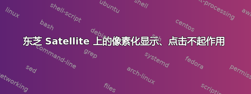 东芝 Satellite 上的像素化​​显示、点击不起作用