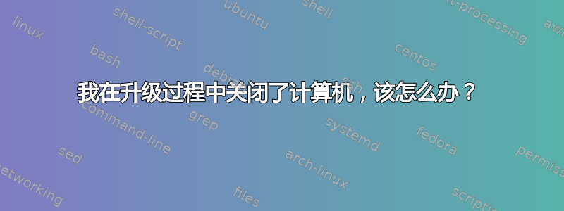 我在升级过程中关闭了计算机，该怎么办？