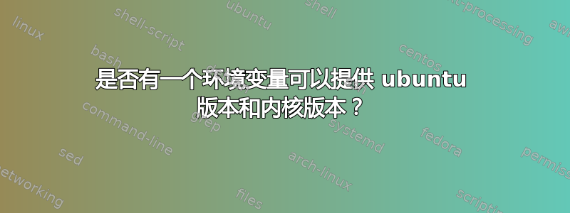 是否有一个环境变量可以提供 ubuntu 版本和内核版本？