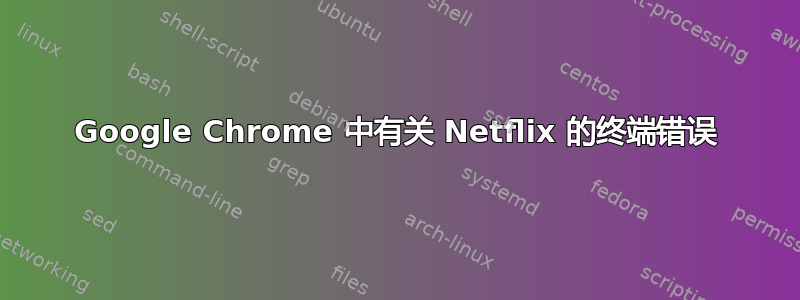 Google Chrome 中有关 Netflix 的终端错误