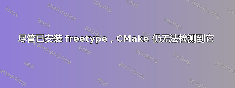 尽管已安装 freetype，CMake 仍无法检测到它