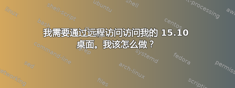 我需要通过远程访问访问我的 15.10 桌面。我该怎么做？