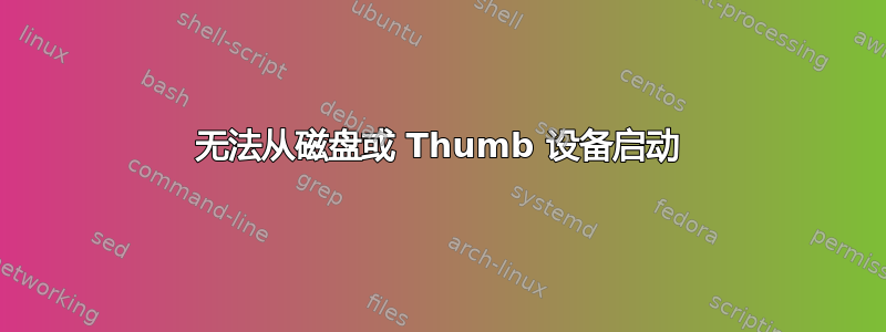 无法从磁盘或 Thumb 设备启动