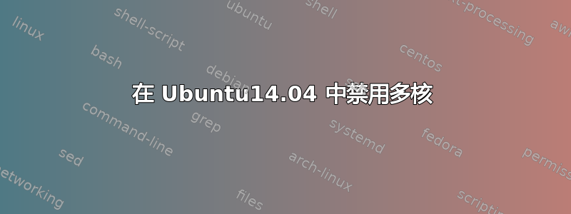 在 Ubuntu14.04 中禁用多核