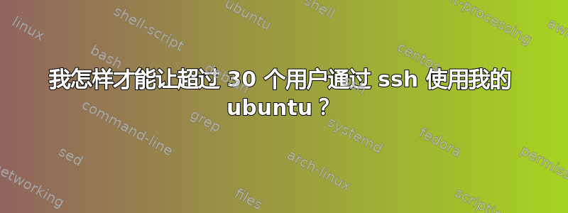 我怎样才能让超过 30 个用户通过 ssh 使用我的 ubuntu？