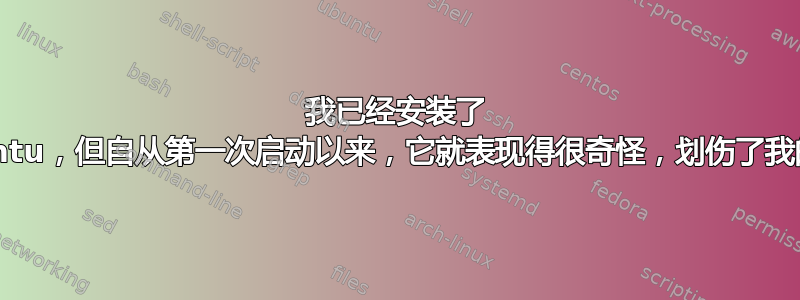 我已经安装了 xubuntu，但自从第一次启动以来，它就表现得很奇怪，划伤了我的屏幕