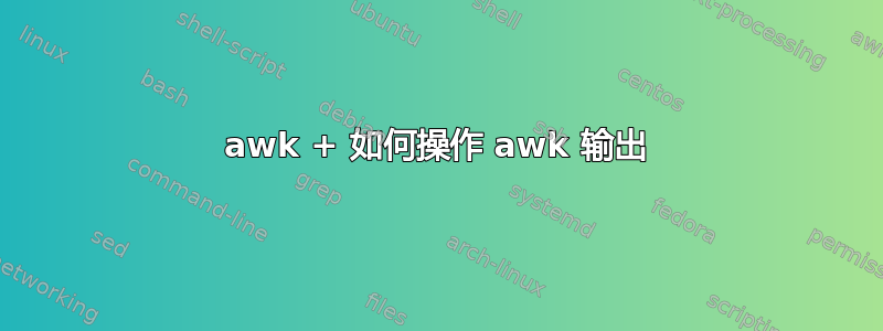 awk + ​​如何操作 awk 输出