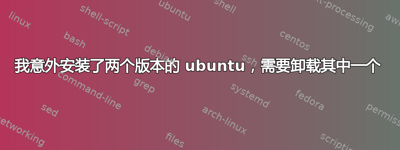 我意外安装了两个版本的 ubuntu，需要卸载其中一个