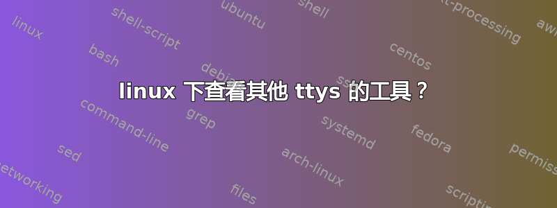 linux 下查看其他 ttys 的工具？