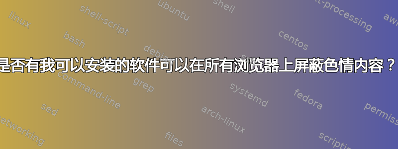 是否有我可以安装的软件可以在所有浏览器上屏蔽色情内容？