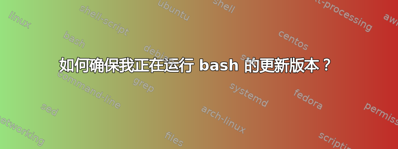 如何确保我正在运行 bash 的更新版本？