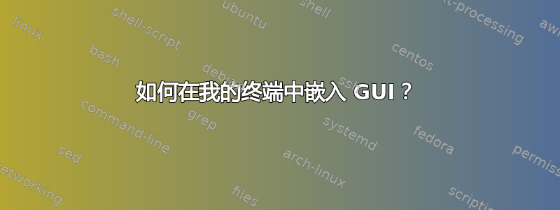 如何在我的终端中嵌入 GUI？