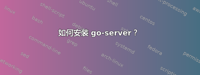 如何安装 go-server？