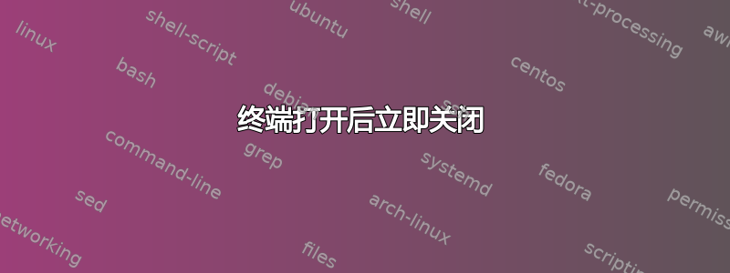 终端打开后立即关闭