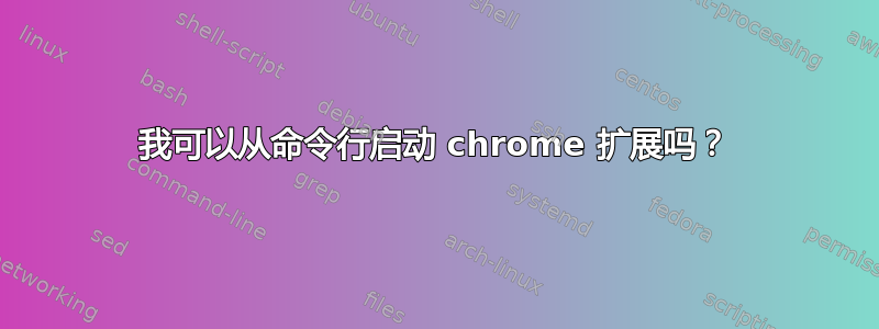 我可以从命令行启动 chrome 扩展吗？