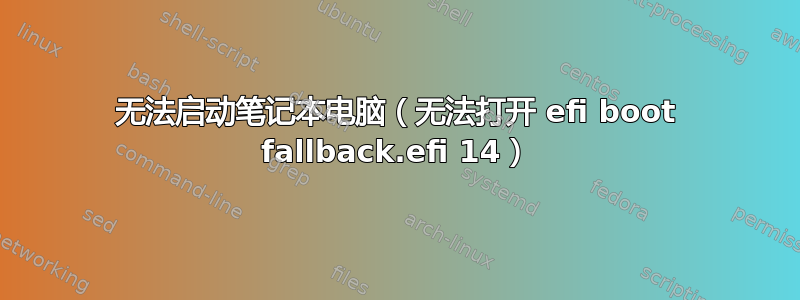 无法启动笔记本电脑（无法打开 efi boot fallback.efi 14）