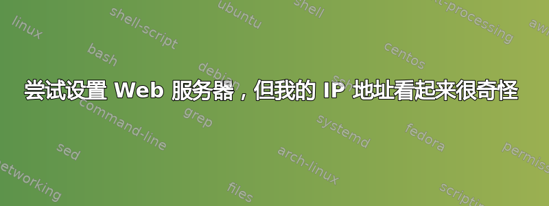 尝试设置 Web 服务器，但我的 IP 地址看起来很奇怪