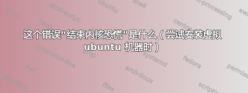 这个错误“结束内核恐慌”是什么（尝试安装虚拟 ubuntu 机器时）