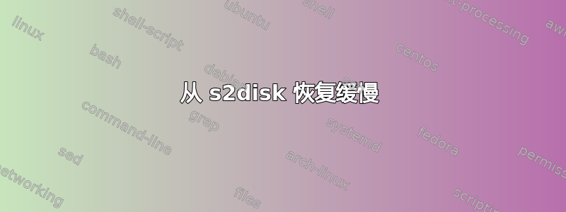 从 s2disk 恢复缓慢