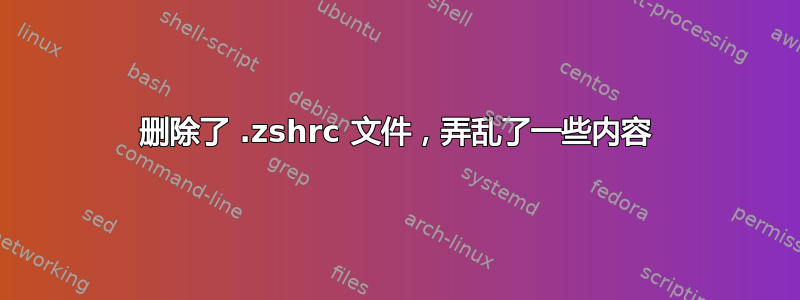 删除了 .zshrc 文件，弄乱了一些内容