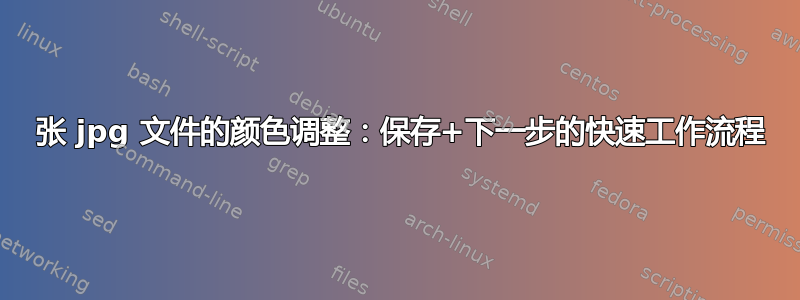 100 张 jpg 文件的颜色调整：保存+下一步的快速工作流程