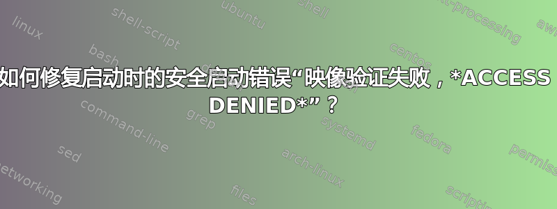 如何修复启动时的安全启动错误“映像验证失败，*ACCESS DENIED*”？