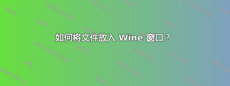 如何将文件放入 Wine 窗口？