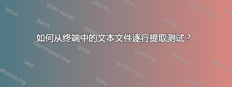 如何从终端中的文本文件逐行提取测试？