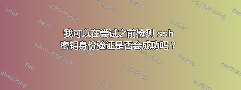 我可以在尝试之前检测 ssh 密钥身份验证是否会成功吗？