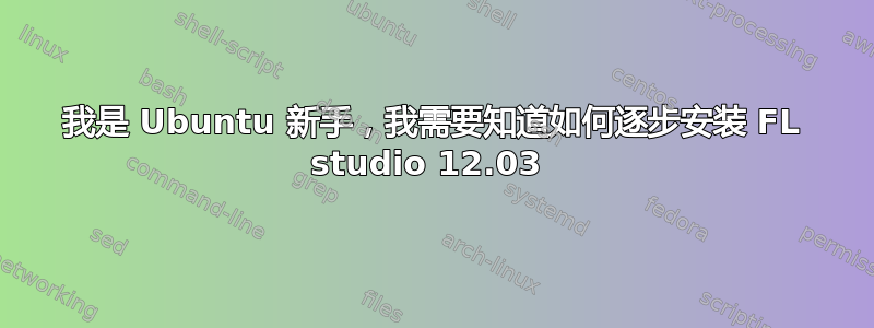 我是 Ubuntu 新手，我需要知道如何逐步安装 FL studio 12.03 