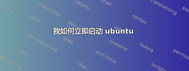 我如何立即启动 ubuntu