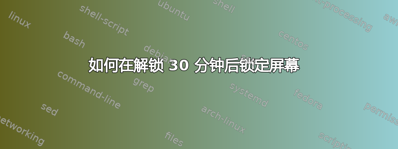 如何在解锁 30 分钟后锁定屏幕 