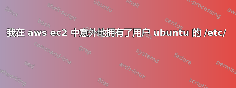 我在 aws ec2 中意外地拥有了用户 ubuntu 的 /etc/ 