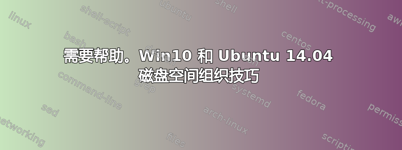 需要帮助。Win10 和 Ubuntu 14.04 磁盘空间组织技巧