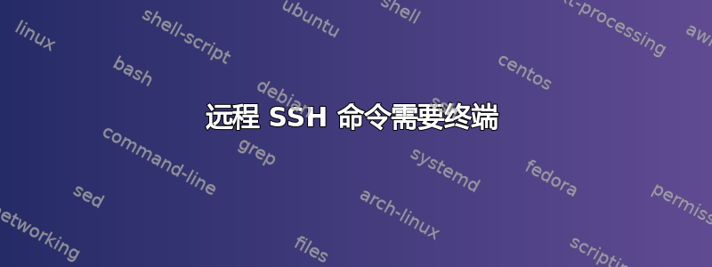 远程 SSH 命令需要终端