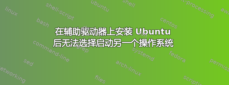 在辅助驱动器上安装 Ubuntu 后无法选择启动另一个操作系统