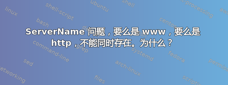 ServerName 问题，要么是 www，要么是 http，不能同时存在。为什么？