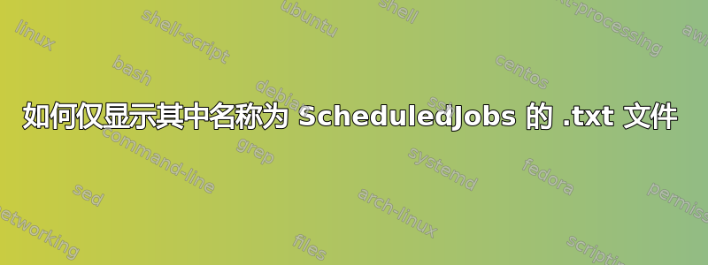 如何仅显示其中名称为 ScheduledJobs 的 .txt 文件