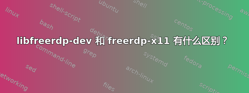 libfreerdp-dev 和 freerdp-x11 有什么区别？