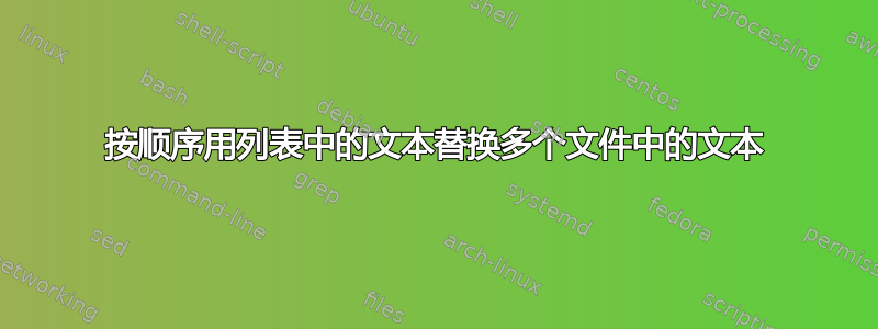 按顺序用列表中的文本替换多个文件中的文本