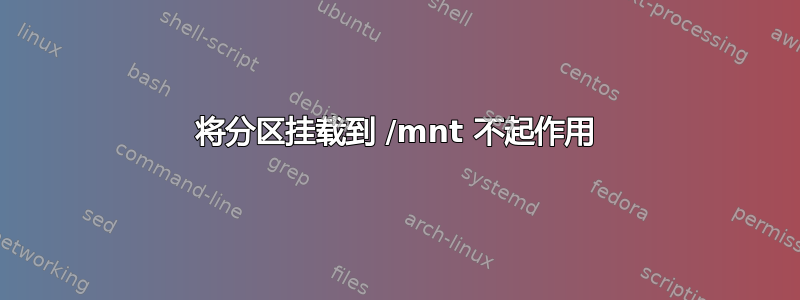 将分区挂载到 /mnt 不起作用