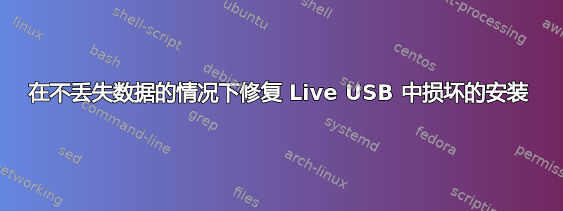 在不丢失数据的情况下修复 Live USB 中损坏的安装