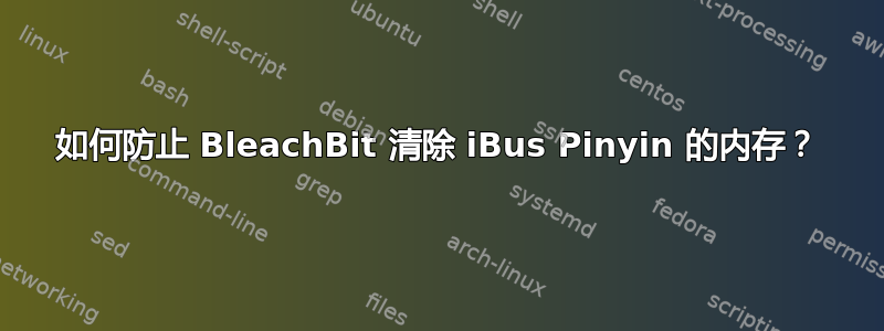 如何防止 BleachBit 清除 iBus Pinyin 的内存？