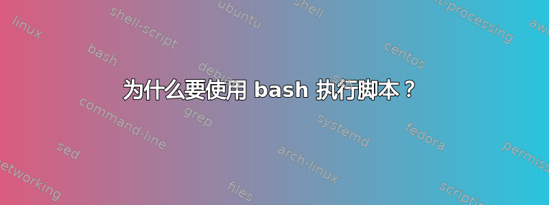 为什么要使用 bash 执行脚本？