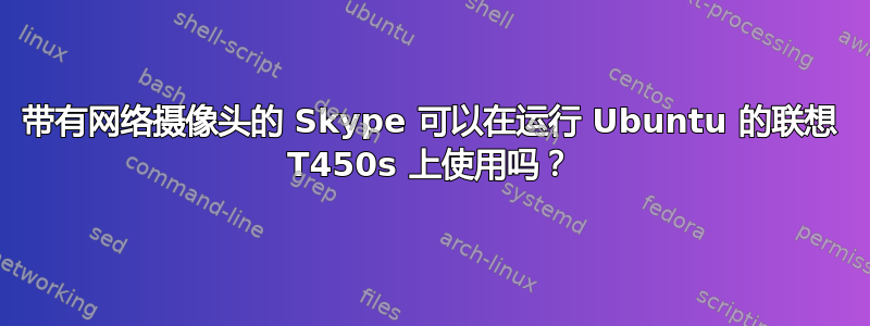 带有网络摄像头的 Skype 可以在运行 Ubuntu 的联想 T450s 上使用吗？